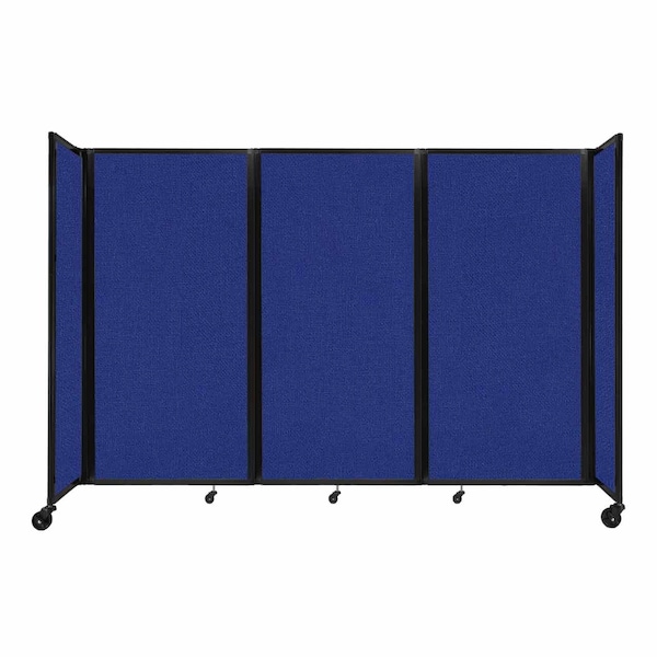 Versare Room Divider 360 Folding Portable Partition 8'6" x 6' Royal Blue Fabric 1172305 - main